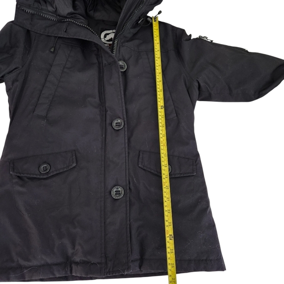 ECKO RED down Hooded zipped puffer parka winter Coat black small - Picture 10 of 12
